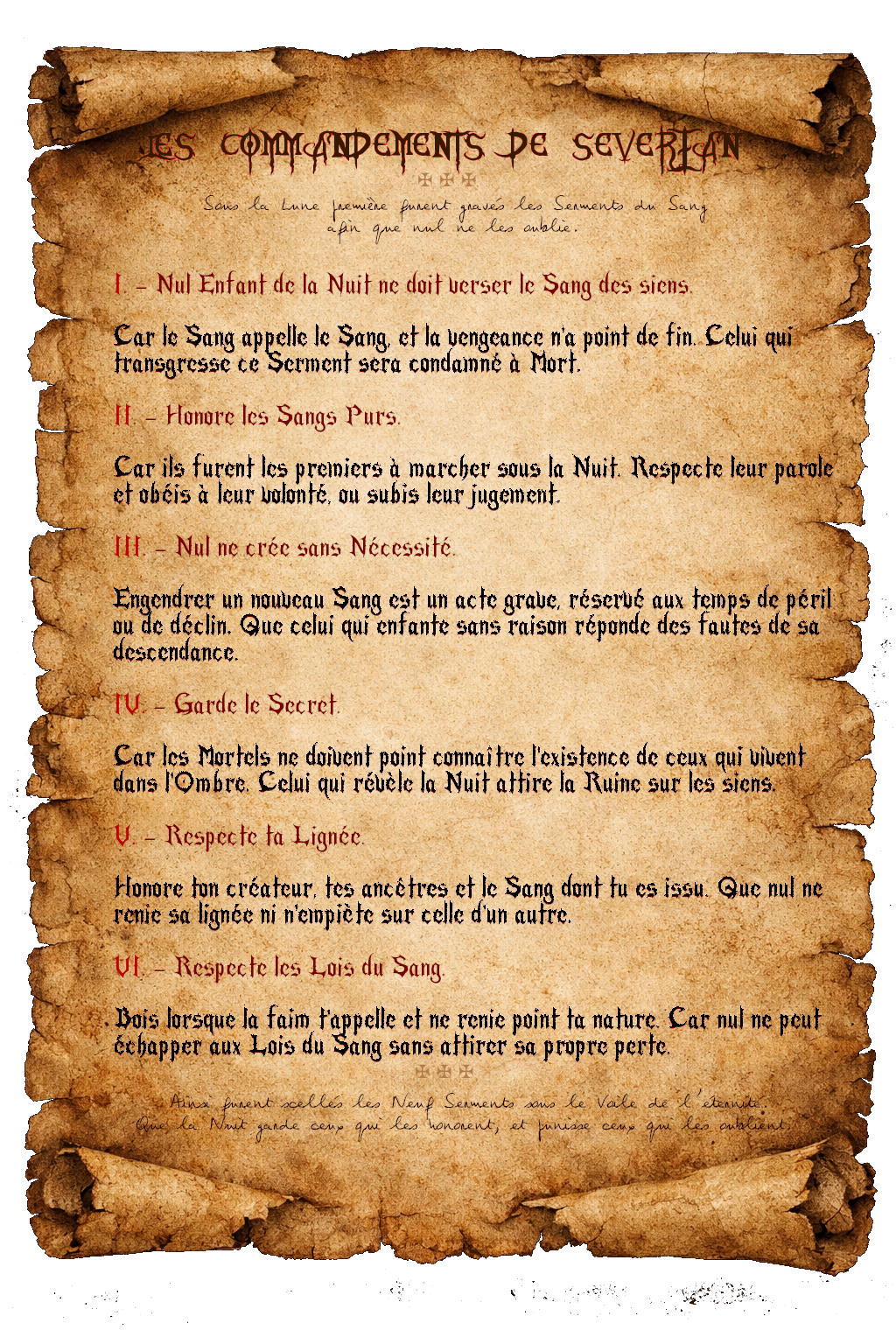 Les Commandements de Severian